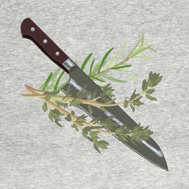 Knife, Thyme, Rosemary by GiggleFist